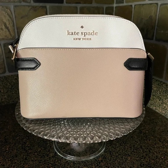 🎉SOLD🎉Kate Spade STACI COLORBLOCK Dome Crossbody Handbag Warm Beige Multi - Picture 4 of 13